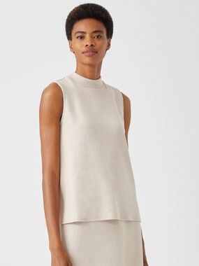 Eileen Fisher Ribbed Organic Cotton Blend Tank
